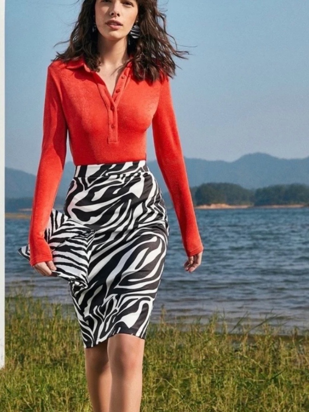 Tory Burch Lidia Ruffle Polo Blouse